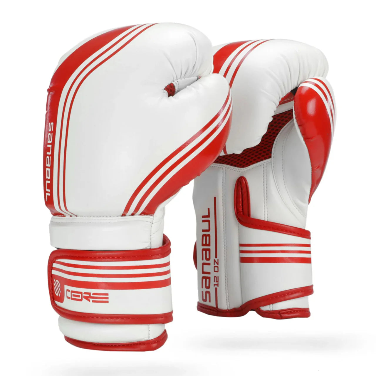 Sanabul Core Gel Training Boxing Gloves (White/Red)