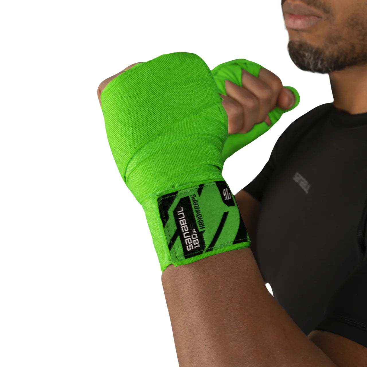 Sanabul Elastic Professional 180 inch Handwraps (Green)