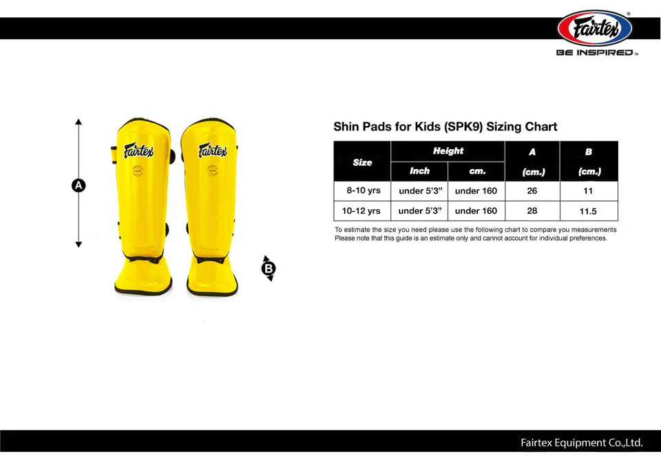 Fairtex YOUTH SPK9 Shin Guards (Black)