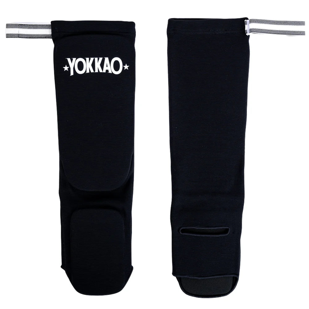 Yokkao Cotton Muay Thai Boxing Shin Guards ADULT (Black)