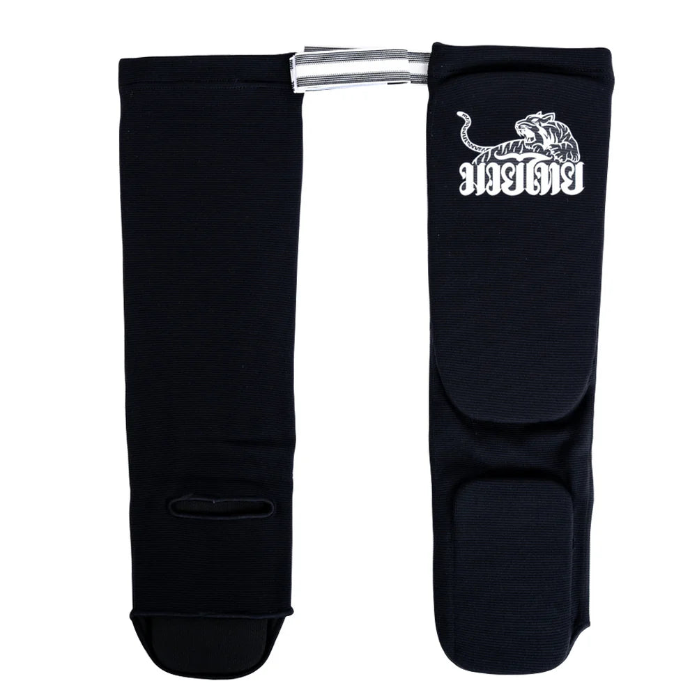Yokkao Cotton Muay Thai Boxing Shin Guards ADULT (Black)