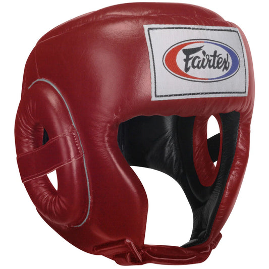Fairtex Competition Head Guard- Open Face (Red)