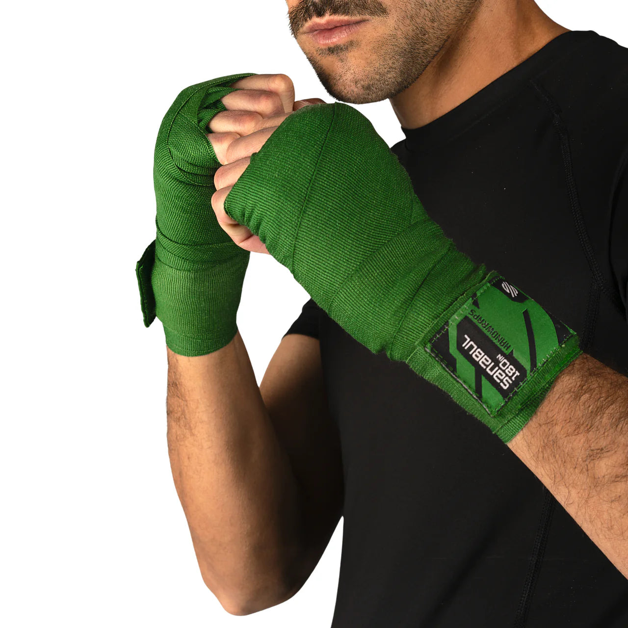 Sanabul Elastic Professional 180 inch Handwraps (Green)