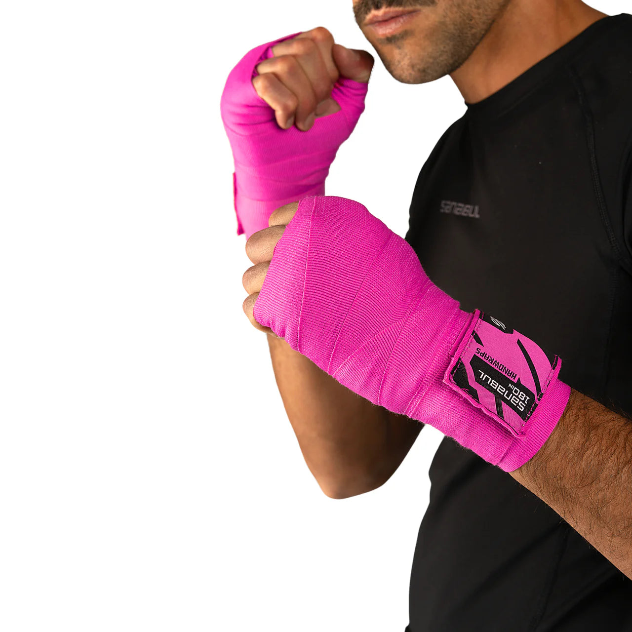 Sanabul Elastic Professional 180 inch Handwraps (Pink)