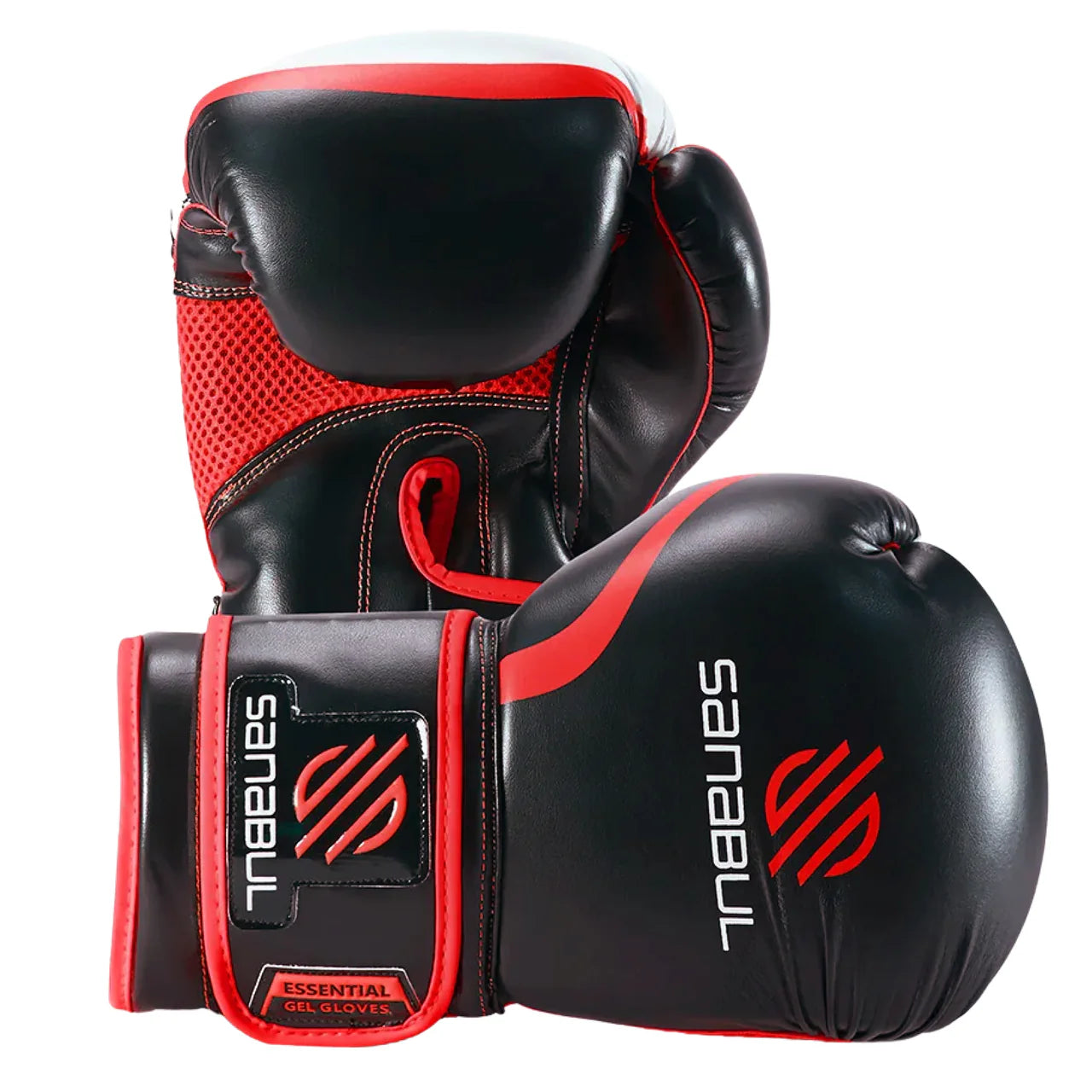 Sanabul Youth Essential Gel Boxing Gloves (Black/Red)