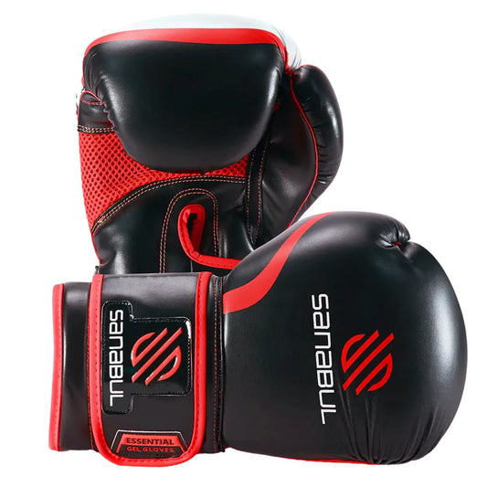 Sanabul Youth Essential Gel Boxing Gloves (Black/Red)