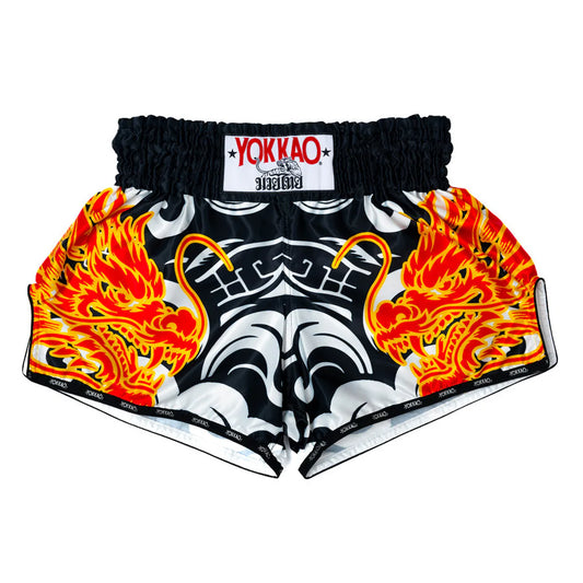Yokkao Dragon Muay Thai Shorts (Black/White)