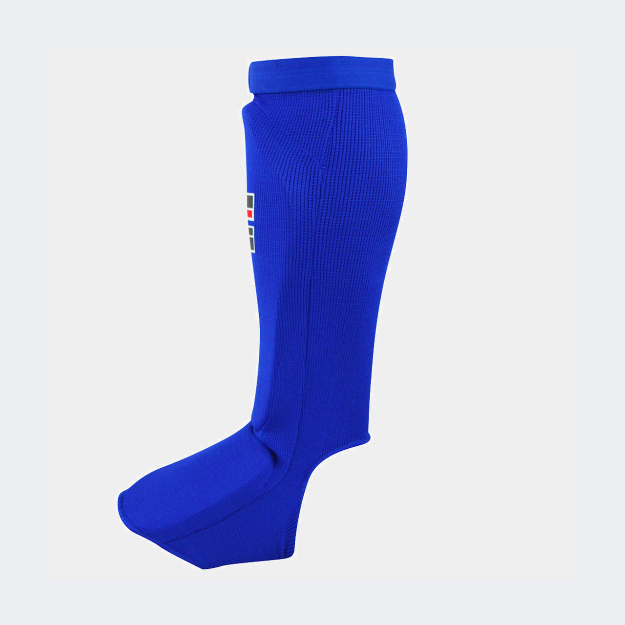 Combat Corner Slip on Elastic Shin Pads (Blue)