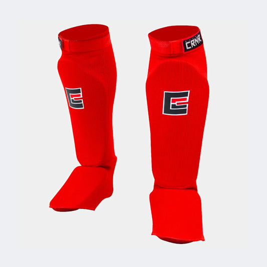 Combat Corner Slip on Elastic Shin Pads (Red)