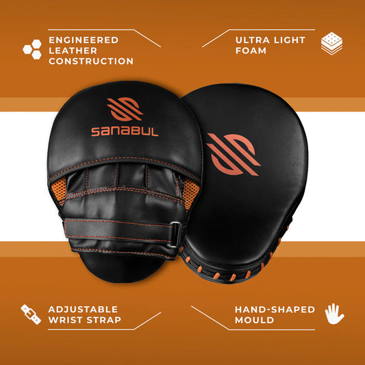 Sanabul Essential Curved Punching Mitts (Metallic Cooper/Black)