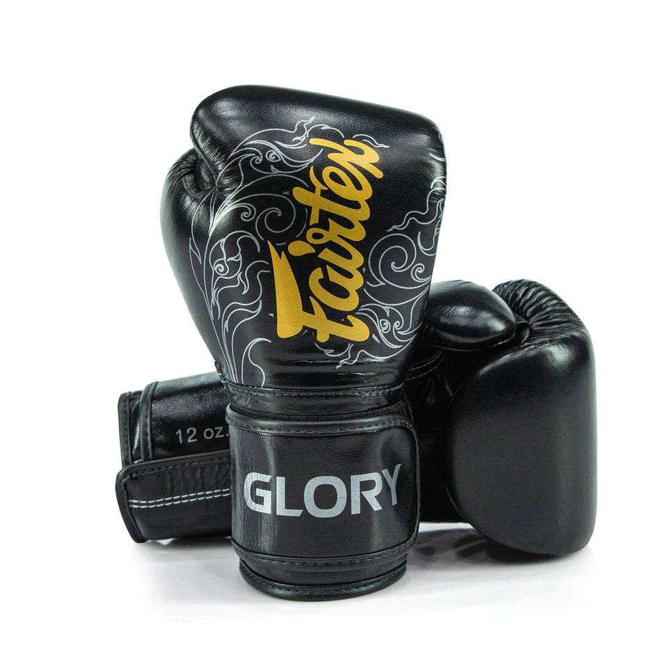 Fairtex BGVG3 Glory Kickboxing Gloves- Black/Silver
